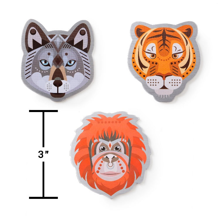 Magnets by Real Cool Vibe - Jungle Animals (Wolf, Tiger, Gorilla)