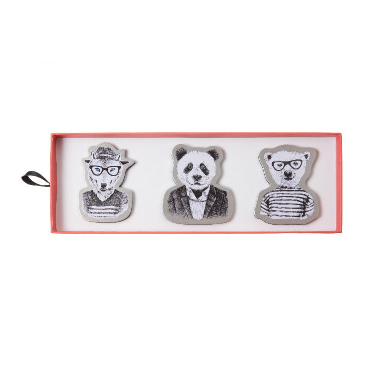 Magnets by Real Cool Vibe - Hipster Animals (Panda, Fox, Bear)