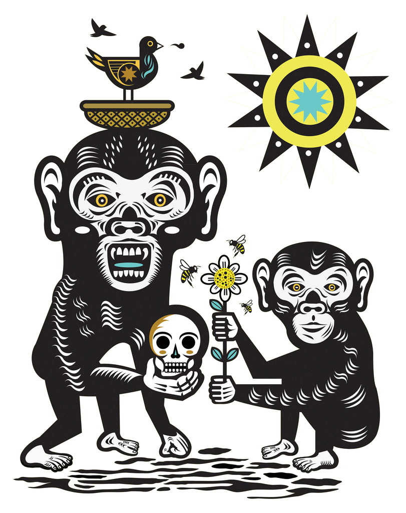"Dos Simios" T-Shirt by Neuzz