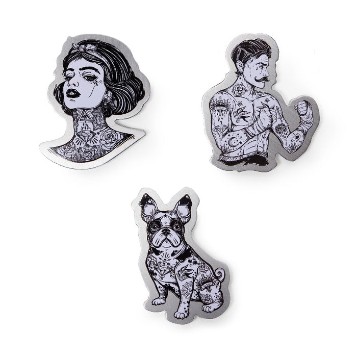 Magnets by Real Cool Vibe - Tattoo Family (Mom, Dad, Dog)