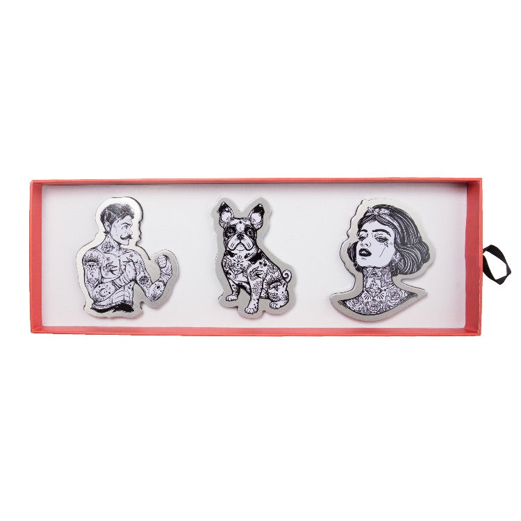 Magnets by Real Cool Vibe - Tattoo Family (Mom, Dad, Dog)
