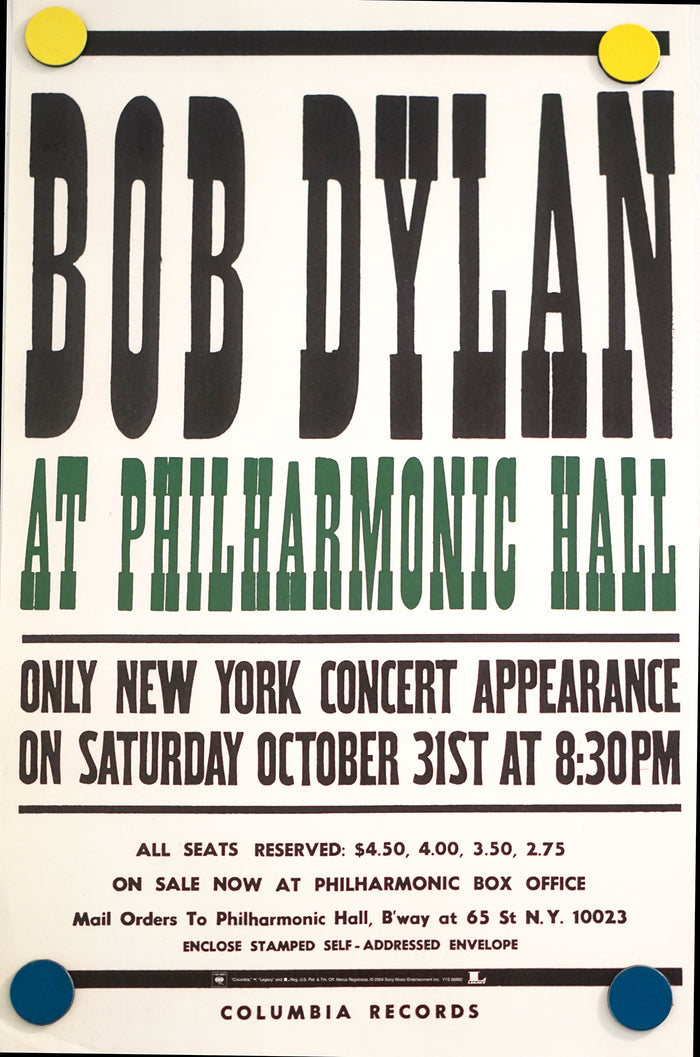 Bob Dylan at Philharmonic Hall Poster