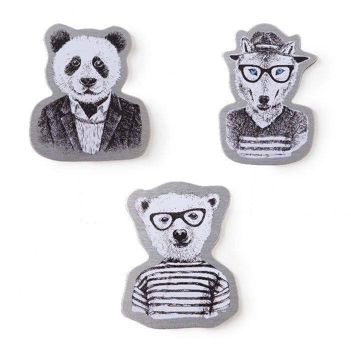 Magnets by Real Cool Vibe - Hipster Animals (Panda, Fox, Bear)