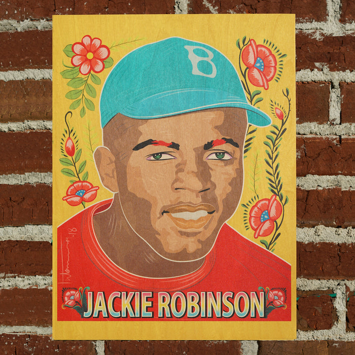 Jackie Robinson "Rickshaw" Wood Print